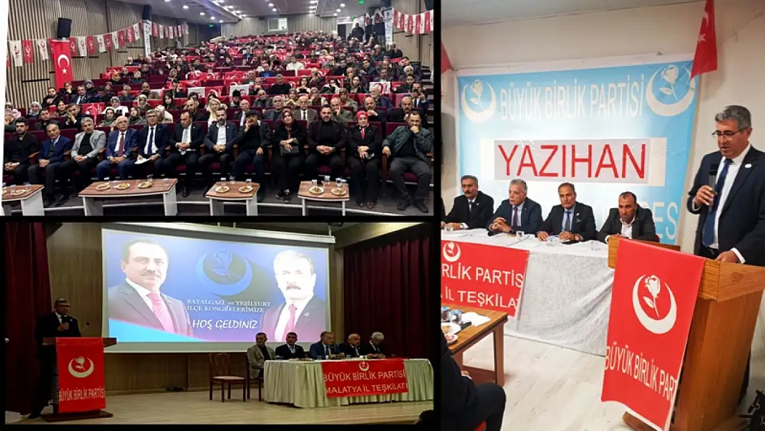 BBP Yazıhan, Battalgazi ve Yeşilyurt İlçe Kongreleri Yapıldı