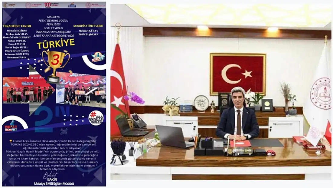 TEKNOFEST’te Fethi Gemuhluoğlu Fen Lisesi Türkiye Üçüncüsü