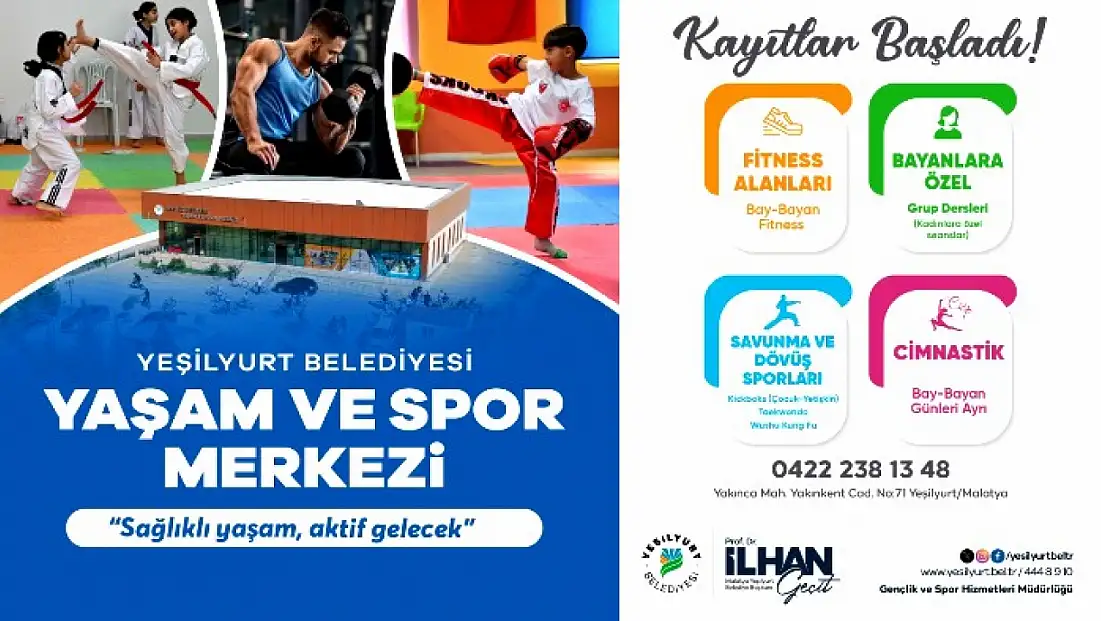 Yeşilyurt Belediyesi Yaşam ve Spor Merkezi’nde Kayıtlar Başladı
