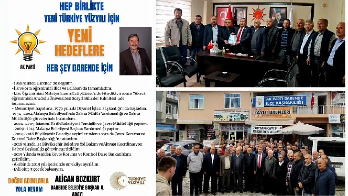 Alican Bozkurt Darende Belediye Başkanlığına Aday Adayı Oldu