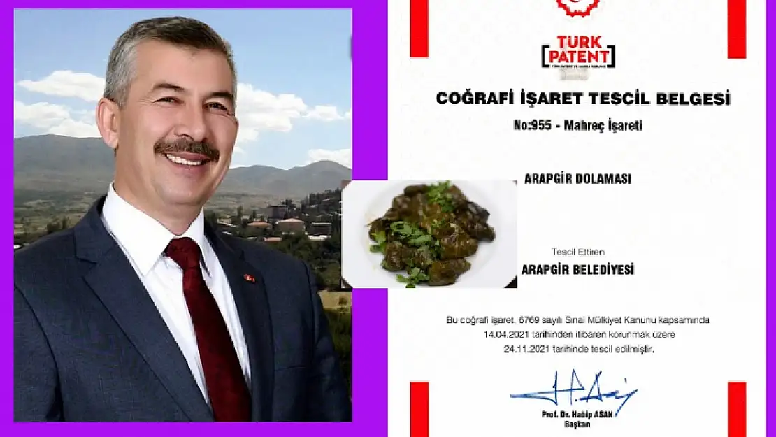 Arapgir Dolaması Tescilli Ürün Oldu