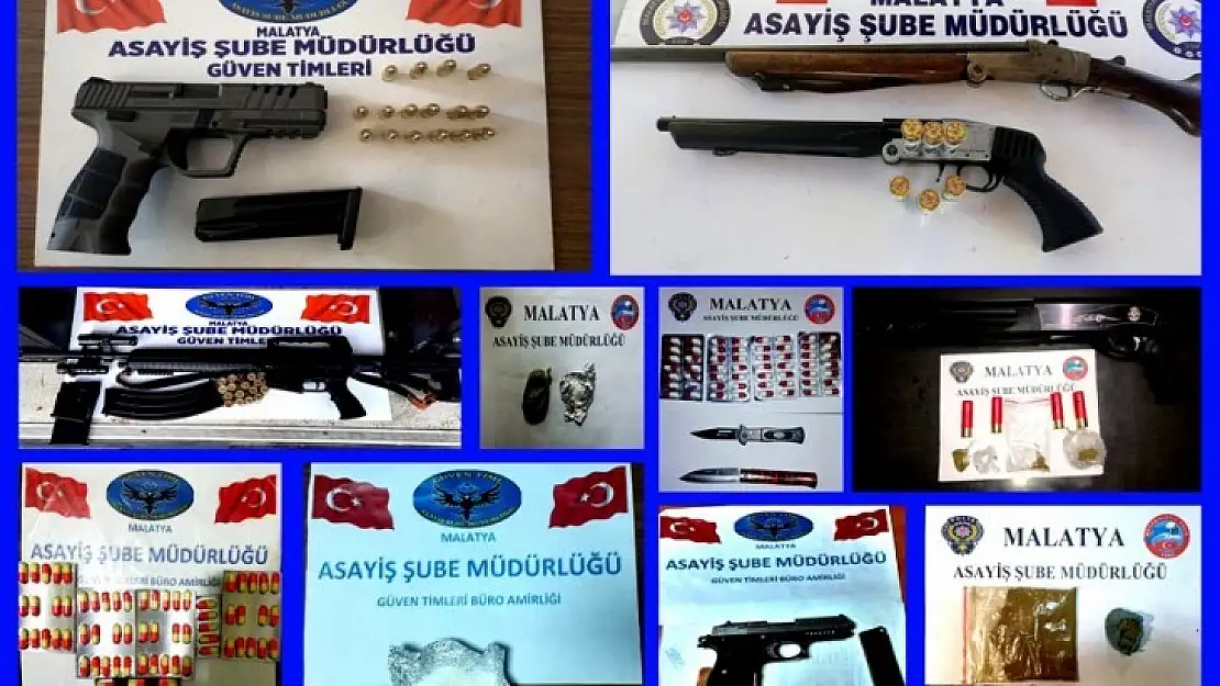 Asayiş Uygulamalarında Silah ve Uyuşturucu Maddeler Ele Geçirildi