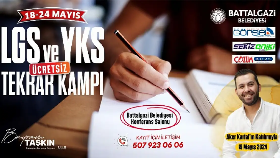 Battalgazi Belediyesi'nden gençlere ücretsiz LGS ve YKS kampı