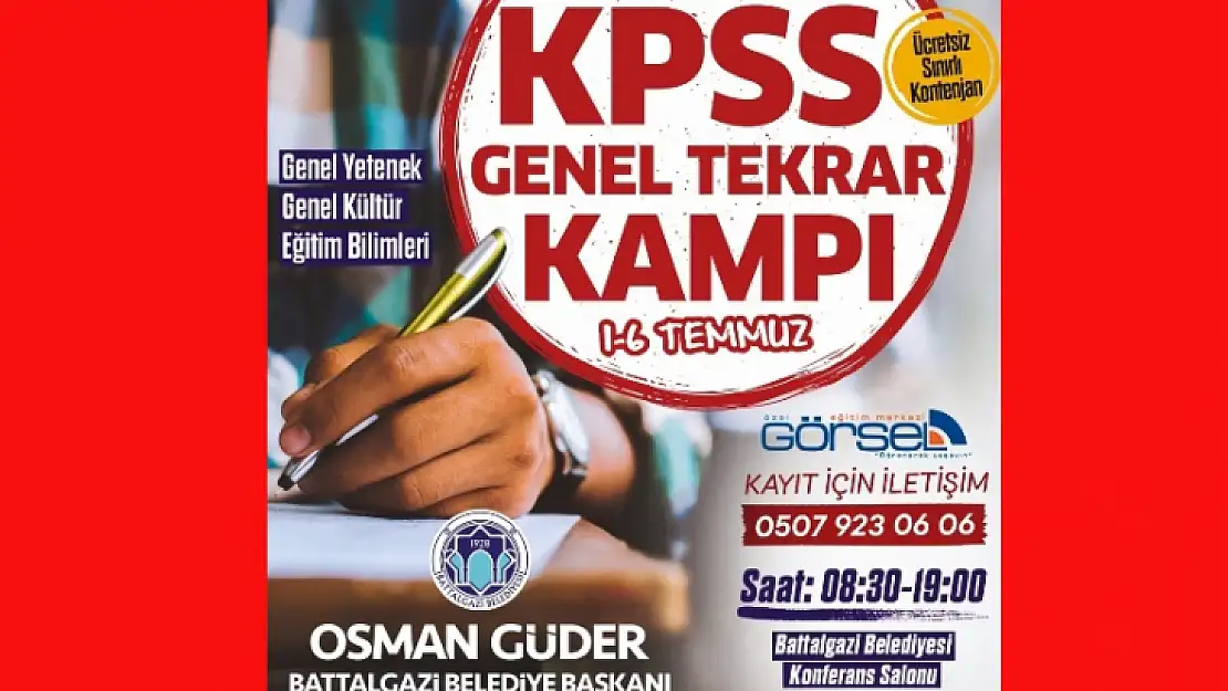 Battalgazi Belediyesi'nden Memur Adaylarına Eğitim Desteği