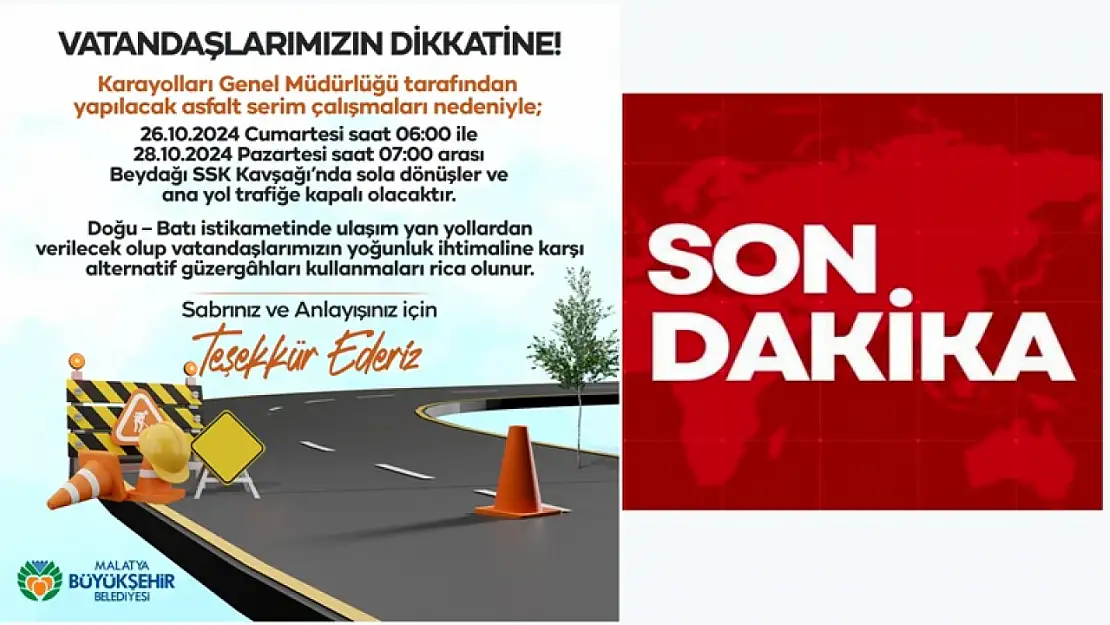 Çevreyolu Beydağı SSK Kavşağında asfalt serimi yapılacaktı Ertelendi