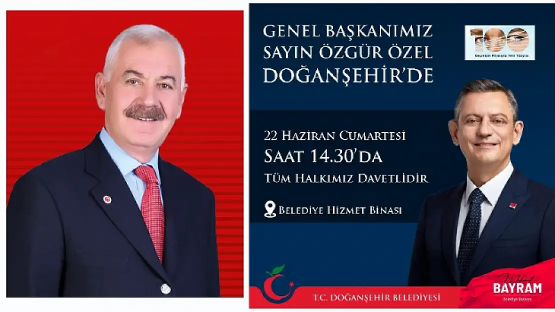 CHP Genel Bşk. Özgür Özel Cumartesi Doğanşehir'e Geliyor