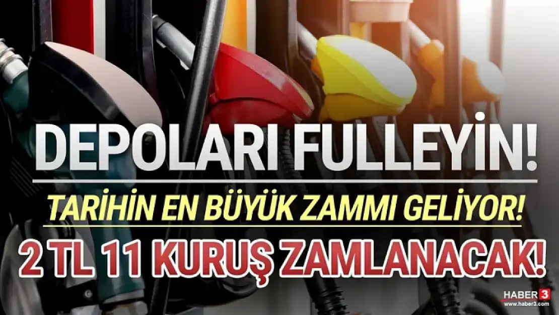 Depoları Doldurun 2,11 Tl Zam Geliyor!