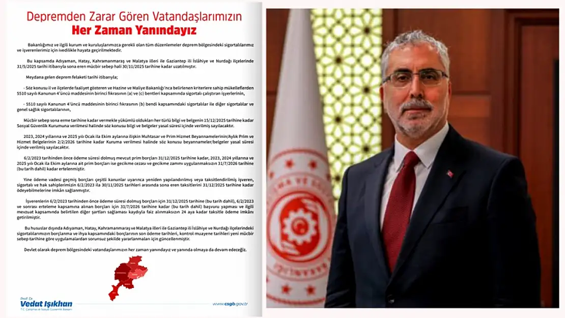 Deprem Bölgesinde Mücbir Sebep Hali Uzatıldı