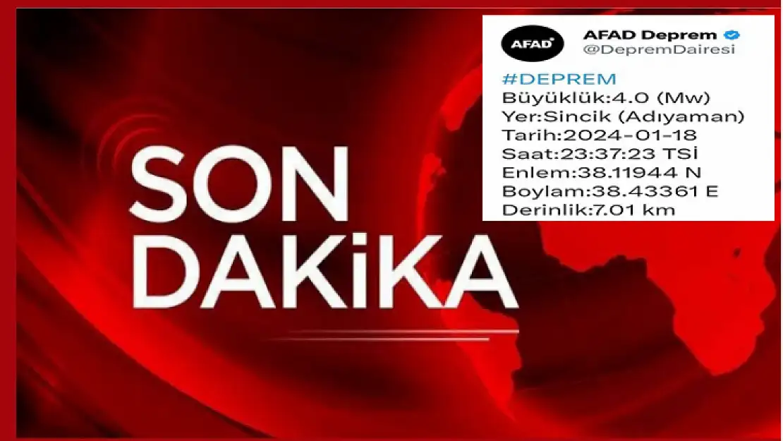 Deprem Malatya'da Hissedildi