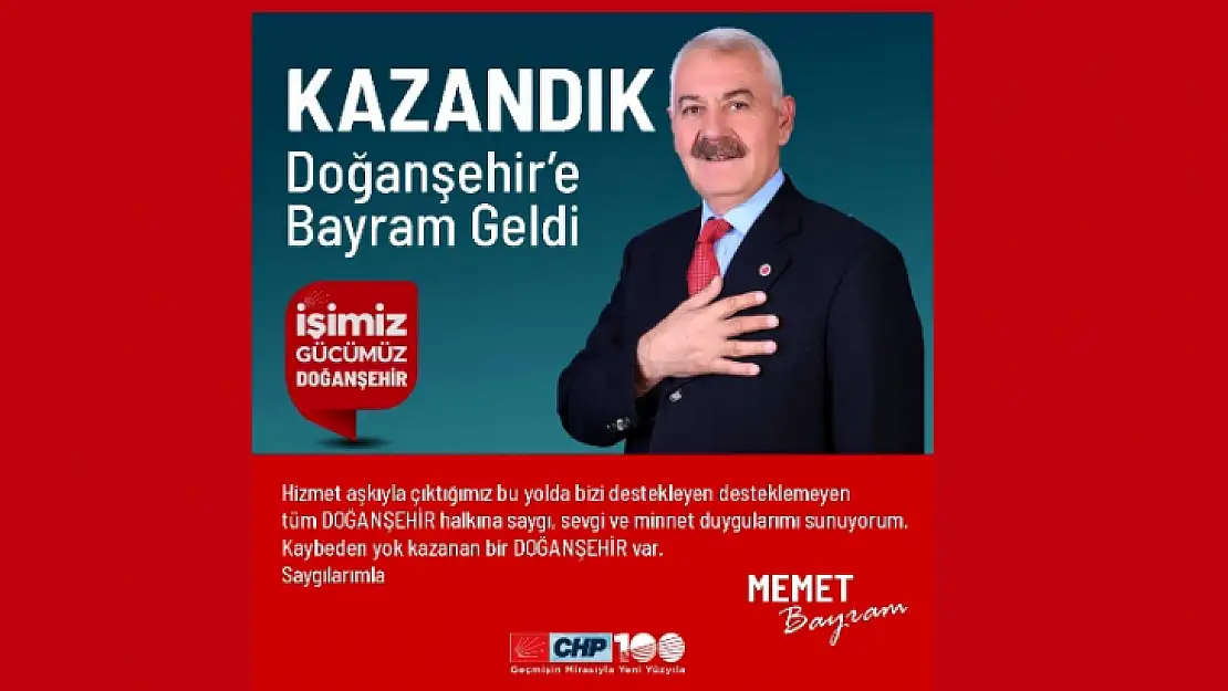 Doğanşehir'de CHP'li Mehmet Bayram Dönemi