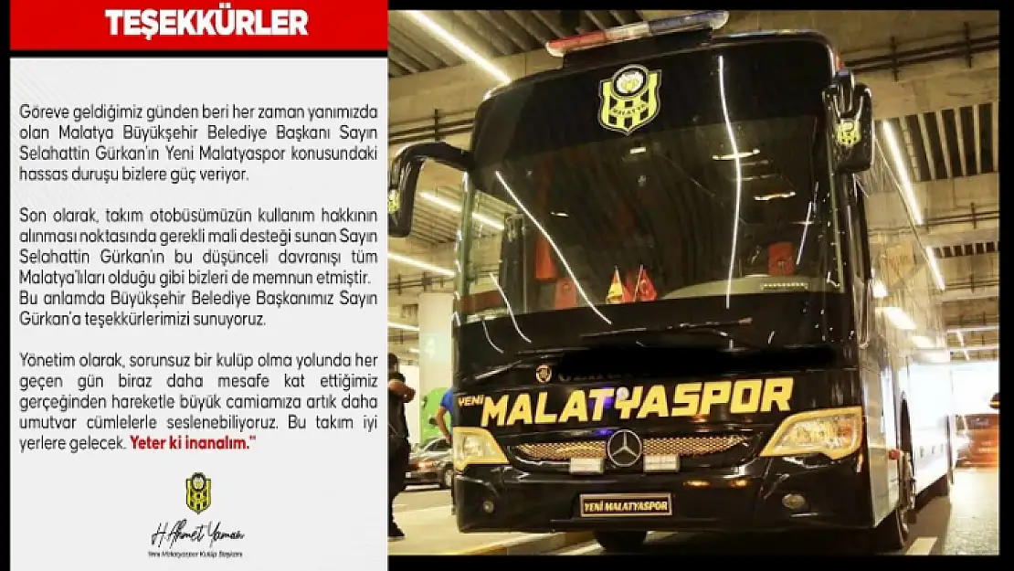El konulan Yeni Malatyaspor Otobüsüne Başkan Gürkan Hamlesi..