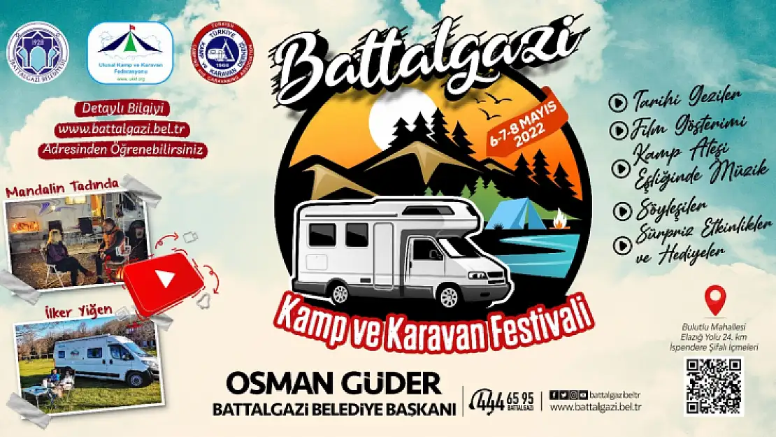 Kamp ve Karavan Tutkunları Battalgazi'de Buluşuyor