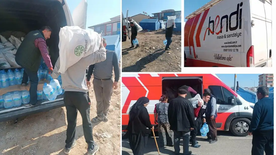 Kayserili Hayırsever İşadamından Depremzedelere Su Dağıtımı