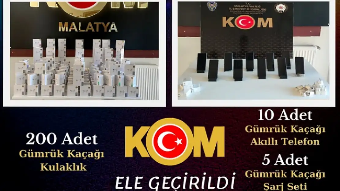 Malatya'da Gümrük Kaçağı Malzeme Yakalandı