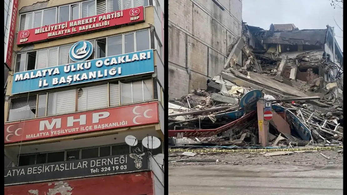 Malatya'da Kışla Caddesinde Bina Çöktü