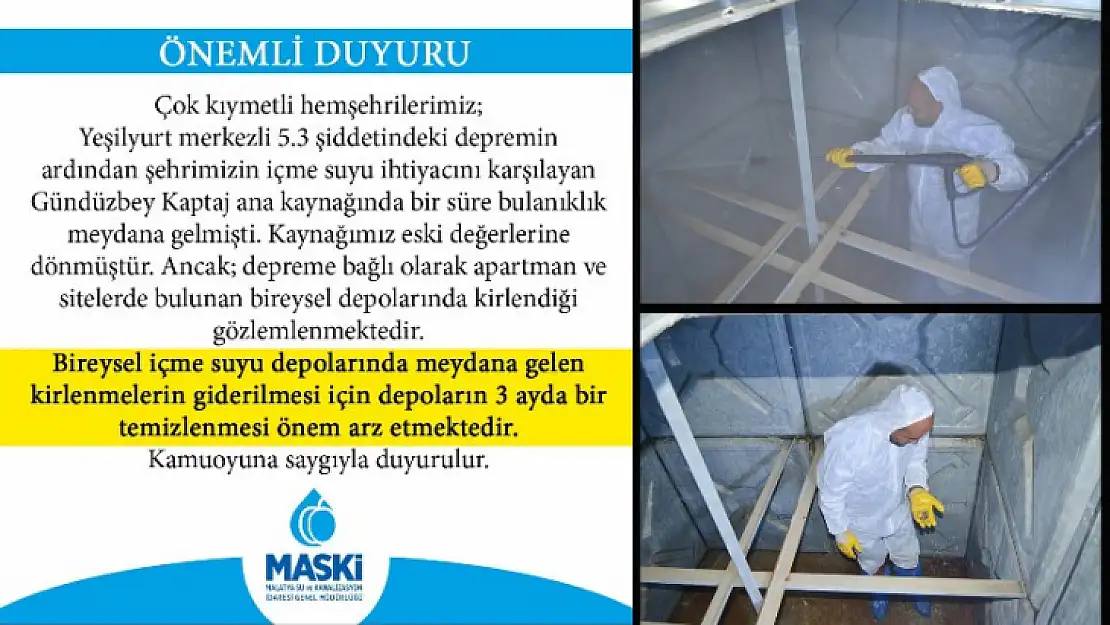 MASKİ'den Önemli Uyarı