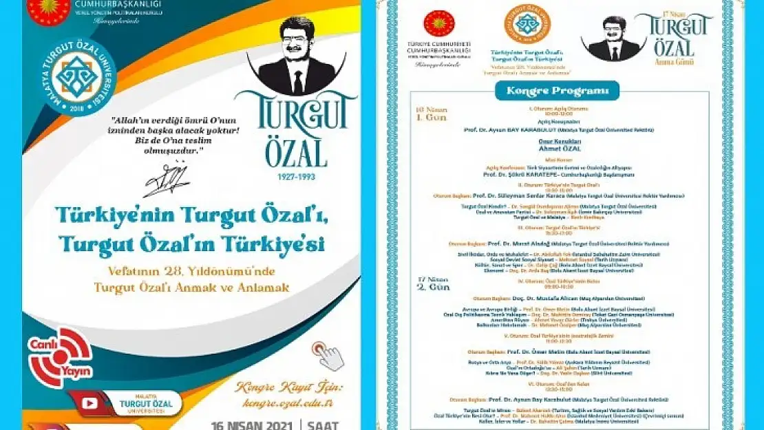 Merhum Cumhurbaşkanı Özal MTÜ'de Anılacak