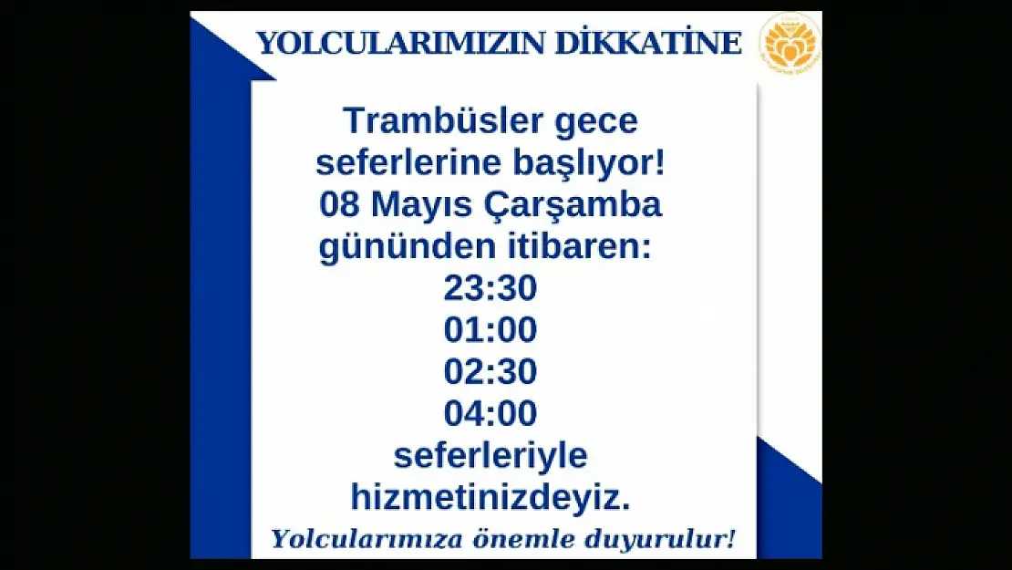 MOTAŞ Gece Seferleri İle Malatyalıların Hizmetinde