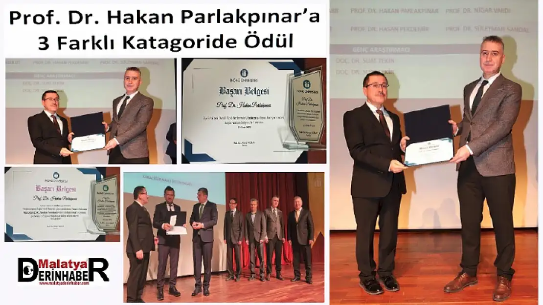 Prof. Dr. Hakan Parlakpınar'a 3 Ödül Birden