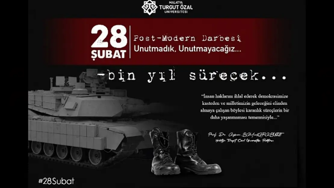 Rektör Karabulut'un 28 Şubat Post Modern Darbesi'nin 25. Yıl Dönümü Mesajı