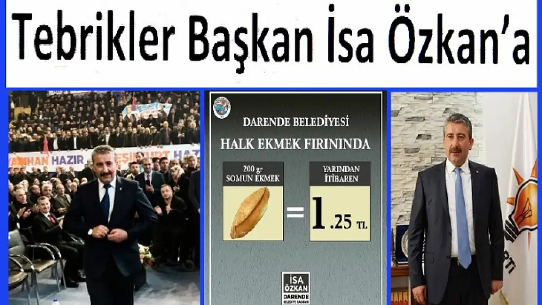 Tebrikler Başkan İsa Özkan'a