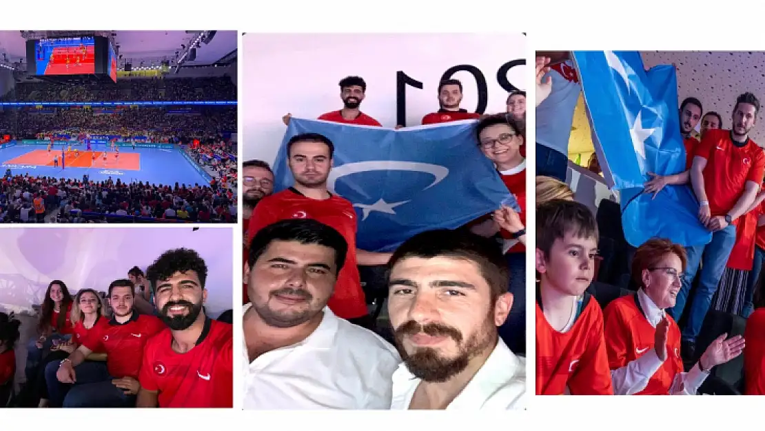 Türkiye-Çin maçını İyi Gençlerle izleyen Akşener'in Locasında Uygur bayrağı açıldı