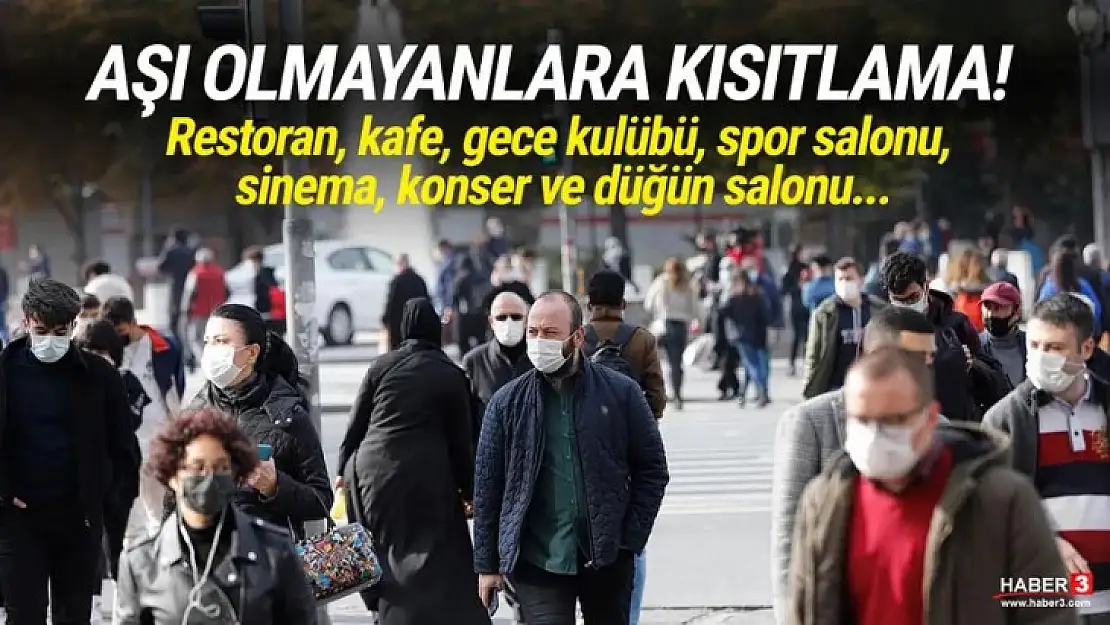 Türkiye'de aşı olmayanlar için kısıtlama çağrısı