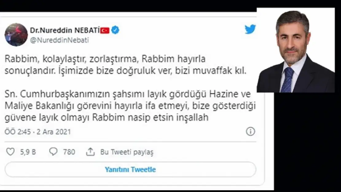 Yeni Hazine ve Maliye Bakanı Nureddin Nebati