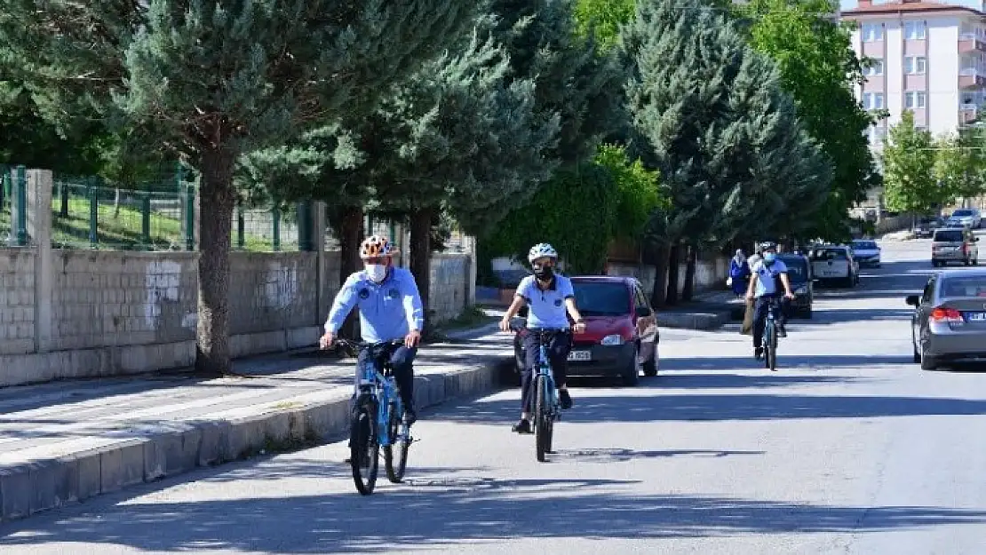 Yeşilyurt Belediye Zabıta Ekiplerinden Bisikletli Denetim