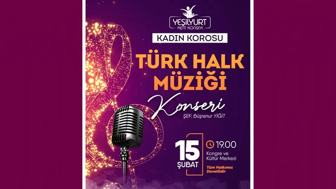 Yeşilyurt Kent Konseyi Kadın Korosundan 15 Şubat'ta Konser