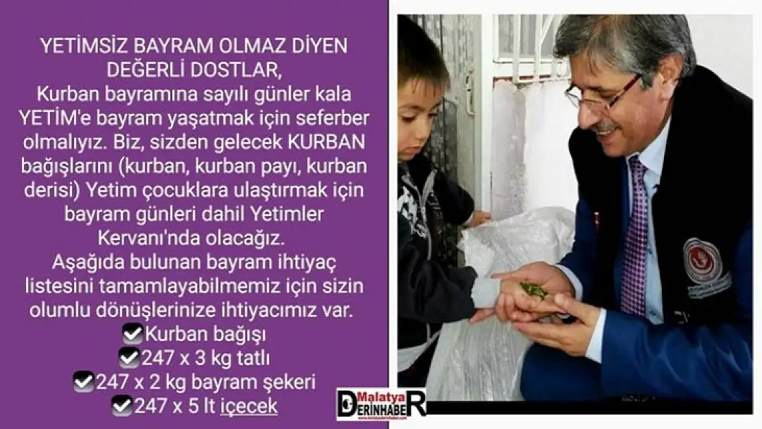 Yetimler Kervanı Kurban Bayramında Hayırseverleri Bekliyor