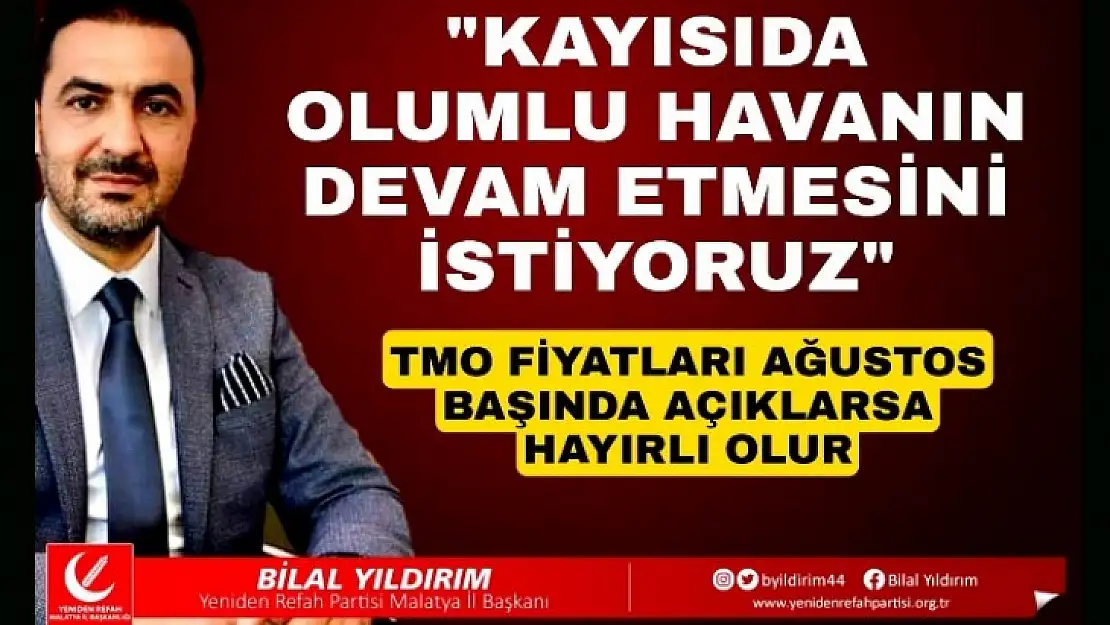 Yıldırım: Kayısıda olumlu havanın devam etmesini istiyoruz