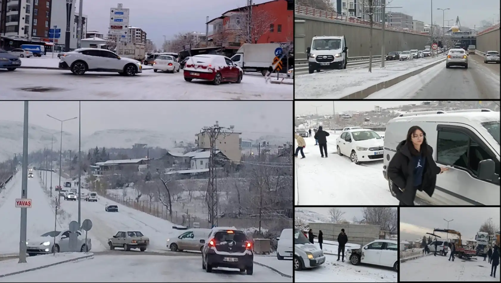 Malatya'da Kar ve Buz Ulaşımı Felç Etti
