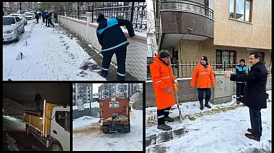 Battalgazi'de Karla Mücadele Aralıksız Sürüyor