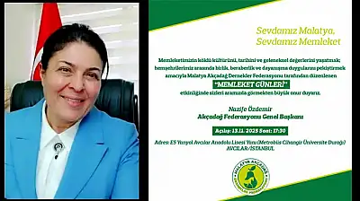 İstanbul'da Malatyalılar' Memleket Günlerinde' Buluşacak