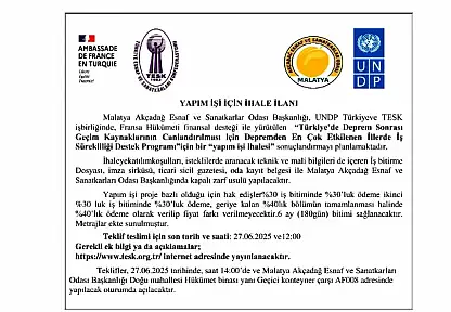 YAPIM İŞİ İÇİN İHALE İLANI