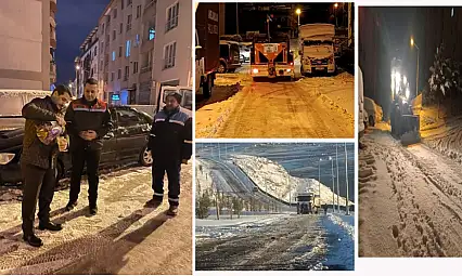 Battalgazi'de Karla Mücadele Çalışmaları Gece Boyu Sürdü