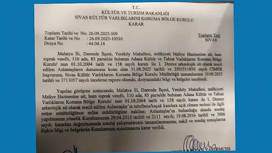 Darende İlçesinde Tarihi Aslantaşlar'ın Kaldırılma Kararına Tepki