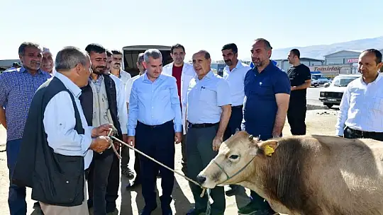 Başkan Çınar, Canlı Hayvan Pazarını Ziyaret Edip, Üreticilerle Bir Araya Geldi