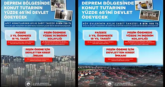 Deprem Konutlarında Ödemeler Netleşti