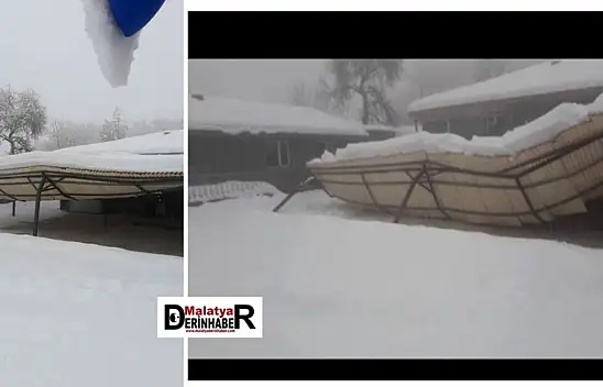 Akçadağ'da Kar Nedeniyle Taziye Evi Sundurması Çöktü