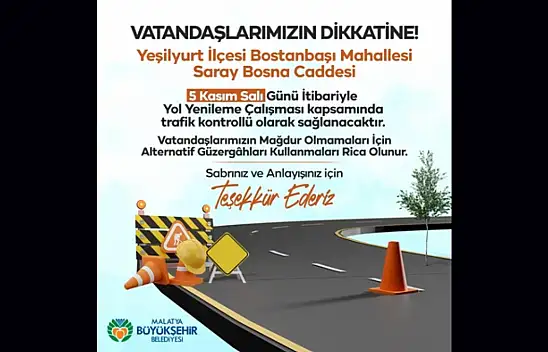 Bostanbaşı Mah. Saray Bosna Cad. Yol Yenileme Çalışması