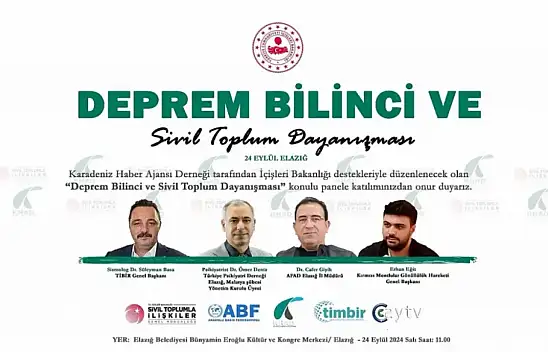 Elazığ'da Deprem Bilinci ve Sivil Toplum Dayanışması Paneli