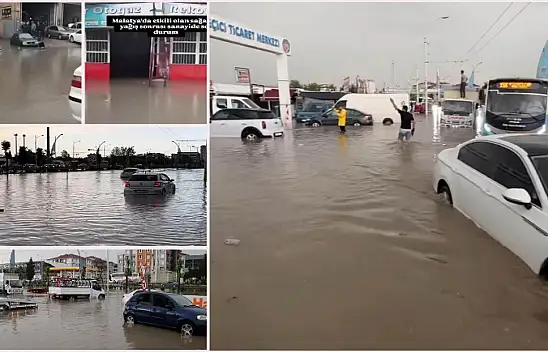 Malatya'da Sağanak Yağış Hayatı Felç Etti