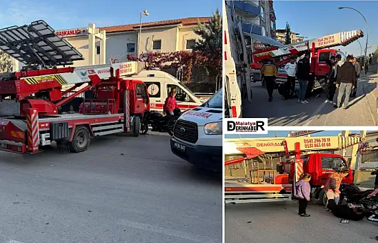 U Dönüşü Yapan Vinç'e Motor Çarptı