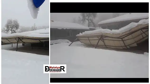 Akçadağ'da Kar Nedeniyle Taziye Evi Sundurması Çöktü