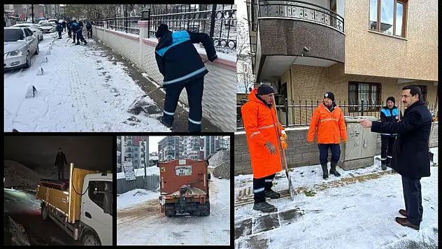 Battalgazi'de Karla Mücadele Aralıksız Sürüyor
