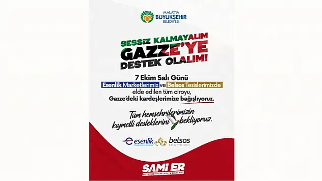 Büyükşehir'den' Sessiz Kalmayalım Gazze'ye Umut Olalım' Kampanyası