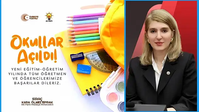 Milletvekili Ölmeztoprak: Yeni Eğitim Öğretim Yılı Hayırlı Olsun!