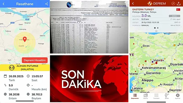 Pütürge İlçesinde Peş Peşe 2 Deprem